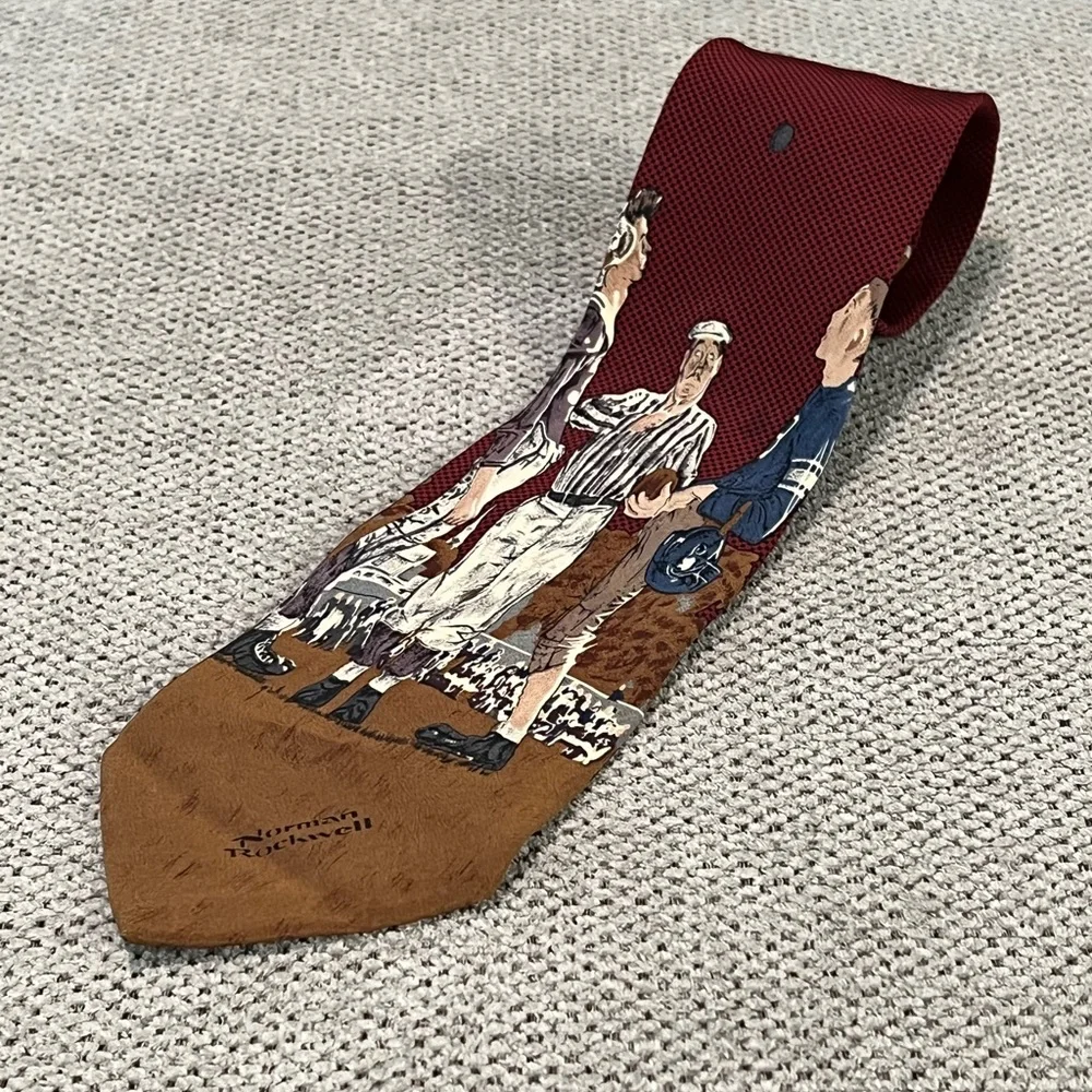 Vintage 1994 Norman Rockwell Football Coin‎ Flip Men’s Neck Tie